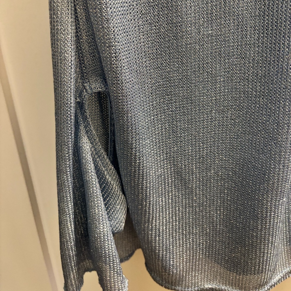 NWT PRETTYLITTLETHING Blue Lurex Sequin Cowl Neck Maxi Dress - Picture 5 of 10